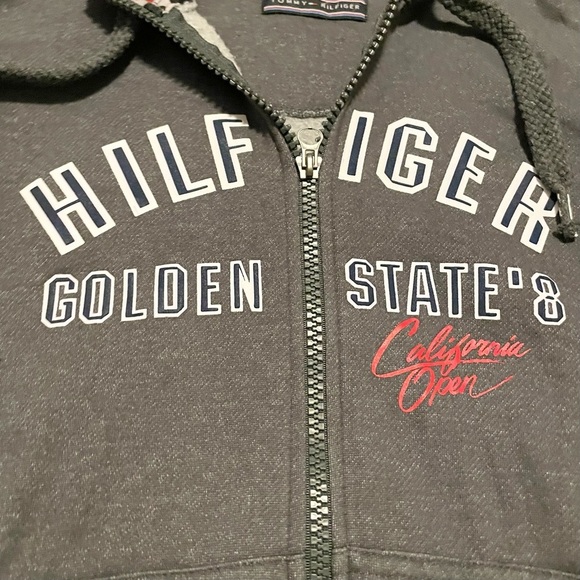 Tommy Hilfiger Zip-Up Hoodie Men’s Size Large Golden States California Open - Picture 2 of 16